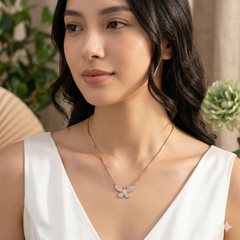 Butterfly Shape Necklace Golden Chain Pendant