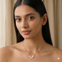 Butterfly Shape Necklace Golden Chain Pendant